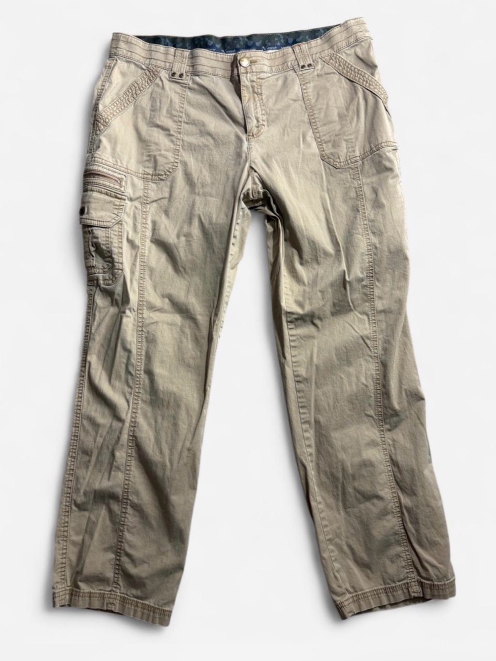 Natural Reflections Tan Khaki Cargo Pockets Pants Size 18 Plus Straight Casual